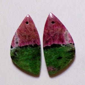 37.00 Cts Natural Ruby Zoisite Drilled Cabochon Match Pair Gemstone 30X15MM D130