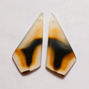 33.20 Cts Natural Montana Agate Drilled Cabochon Match Pair Gemstone 41X19MMD-26