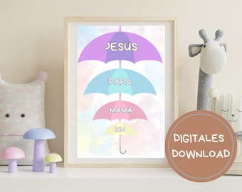 Christian children's poster, Christian affirmation, Christian coloring page, Jesus' protective shield, Christian gift for children's room