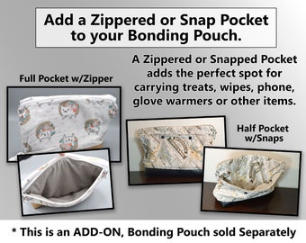 Add an Additional Pocket to the Back of Your Bonding Bag Pouch Purse Order, Snap or Zippered (This is an upgrade - Pouch sold Separately)