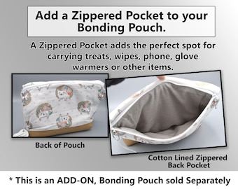 Add an Additional Pocket to the Back of Your Bonding Bag Pouch Purse Order, Snap or Zippered (This is an upgrade - Pouch sold Separately)