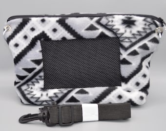 READY TO SHIP!! Native Diamond Fleece Bonding Pouch, Bag or Purse w/Screen for Hedgehog, Rat, Sugar Gliders or Small Pet