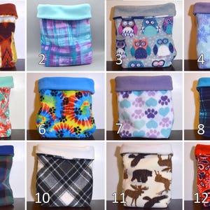PREMADE Large Reversible Fleece Snuggle Sack, Cuddle Cup for Hedgehogs, Rats, Sugar Gliders or Small Pet
