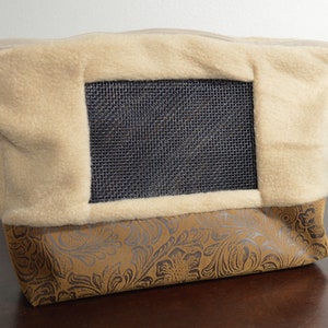 Faux Suede Fleece Bonding Pouch, Bag or Purse w/Screen for Hedgehog, Rat, Sugar Gliders or Small Pet image 3