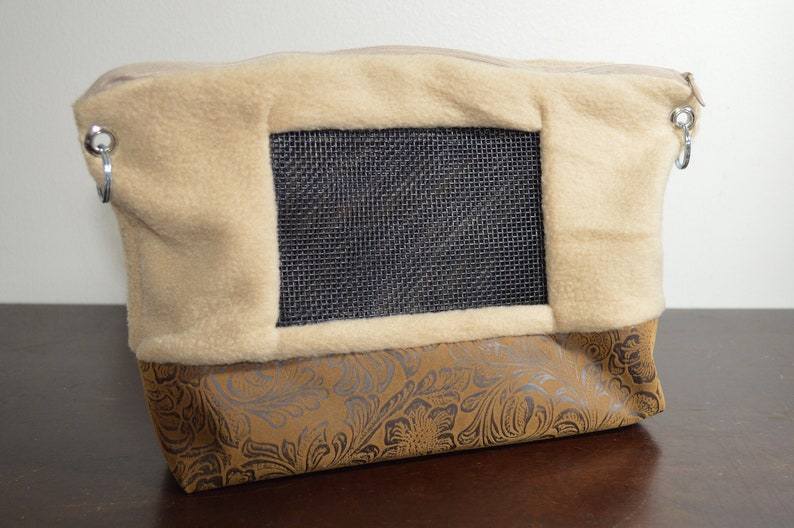 Faux Suede Fleece Bonding Pouch, Bag or Purse w/Screen for Hedgehog, Rat, Sugar Gliders or Small Pet image 3