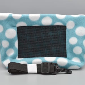 READY TO SHIP!! White Polka Dot Fleece Bonding Pouch, Bag or Purse w/Screen for Hedgehog, Rat, Sugar Gliders or Small Pet