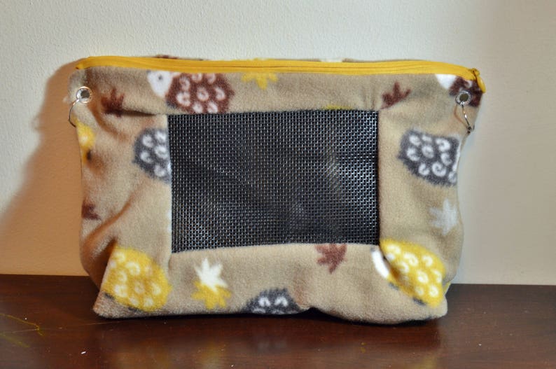 PREMADE Woodland Hedgehog Fleece Bonding Pouch Bag or Purse wScreen for Hedgehog Rat Sugar Gliders or Small Pet