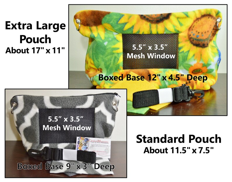 Faux Suede Fleece Bonding Pouch, Bag or Purse w/Screen for Hedgehog, Rat, Sugar Gliders or Small Pet image 6