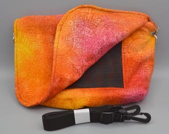 READY TO SHIP!! Floral Tie Dye Flannel Bonding Pouch, Bag or Purse w/Screen for Hedgehog, Rat, Sugar Gliders or Small Pet