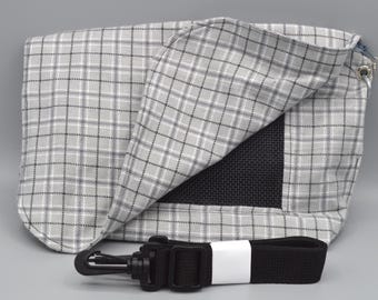 READY TO SHIP!! Mini Checked Flannel Bonding Pouch, Bag or Purse w/Screen for Hedgehog, Rat, Sugar Gliders or Small Pet