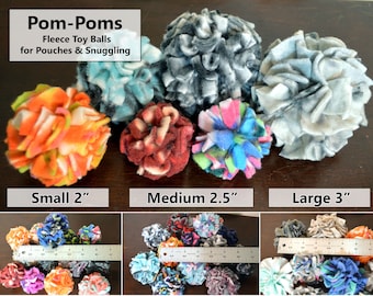 6 Fleece Pom-Pom Toys for Ball Pits, Great for Hedgehogs, Rats, Guinea Pigs, Birds, Sugar Gliders or Other Small Pet