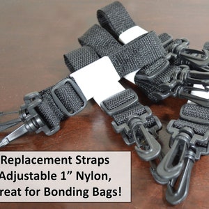 Adjustable 1&quot; Wide Black Nylon Strap for Bonding Bags, Replacement Strap for Totes, Backpacks, Purses