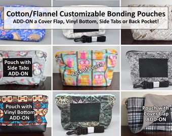 Cotton or Flannel Zippered Bonding Bag/Pouch/Carrier with Screen and Adjustable Strap for Hedgehog, Rat, Sugar Gliders or Small Pet