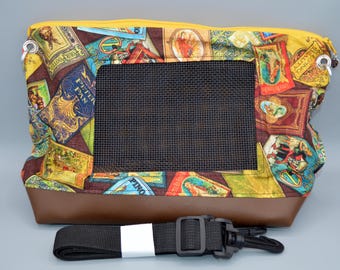 READY TO SHIP!! Fairytale Book A Cotton Bonding Pouch, Bag or Purse w/Screen for Hedgehog, Rat, Sugar Gliders or Small Pet