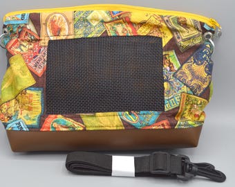 READY TO SHIP!! Fairytale Book B Cotton Bonding Pouch, Bag or Purse w/Screen for Hedgehog, Rat, Sugar Gliders or Small Pet