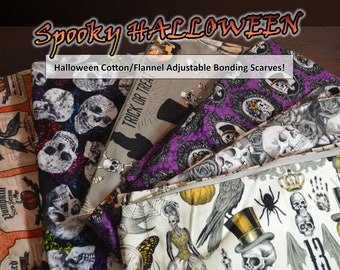 Halloween Cotton/Flannel Bonding Scarf with Adjustable Length Snaps and Hidden Zippered Pocket; Sugar Gliders, Rats, Hedgehogs & Exotics