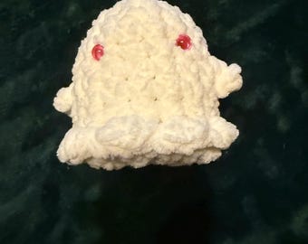 Ghost Plushie with Pink Eyes