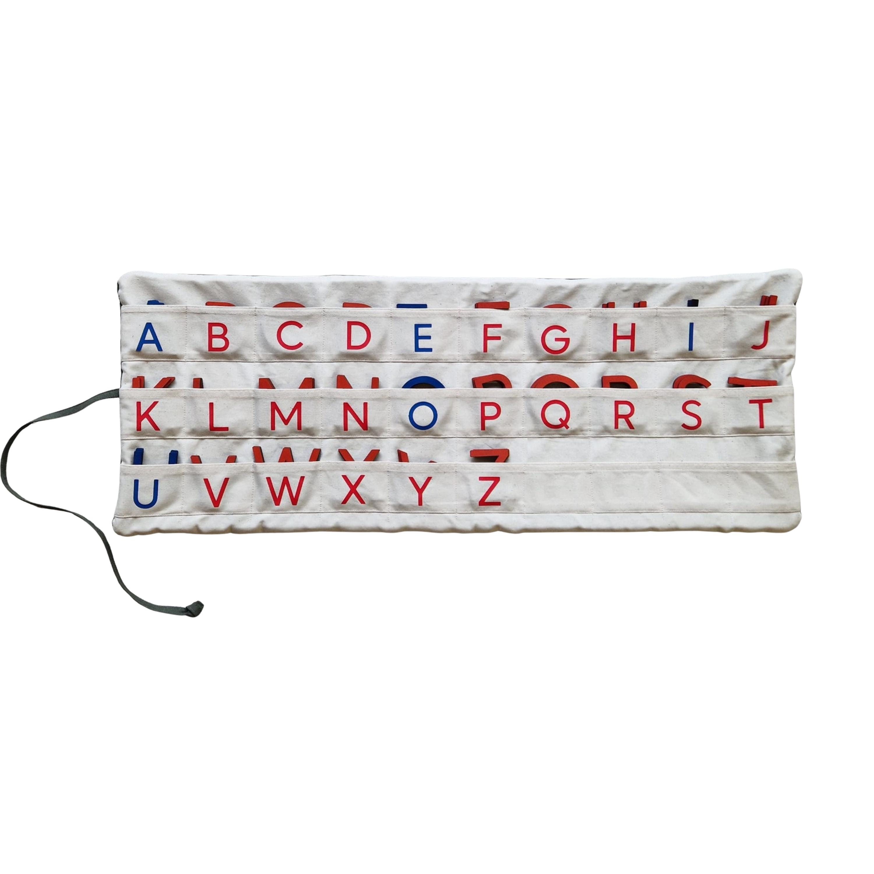 Montessori Alphabet Organizer – Moveable Alphabet Storage Roll (26 / 38 ...