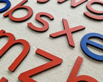 Alfabeto Montessori Bewegliches – kleine gedruckte Holzbuchstaben / Alfabeto móvil / Juego de letras de madera (27/39/81/135 Stück)