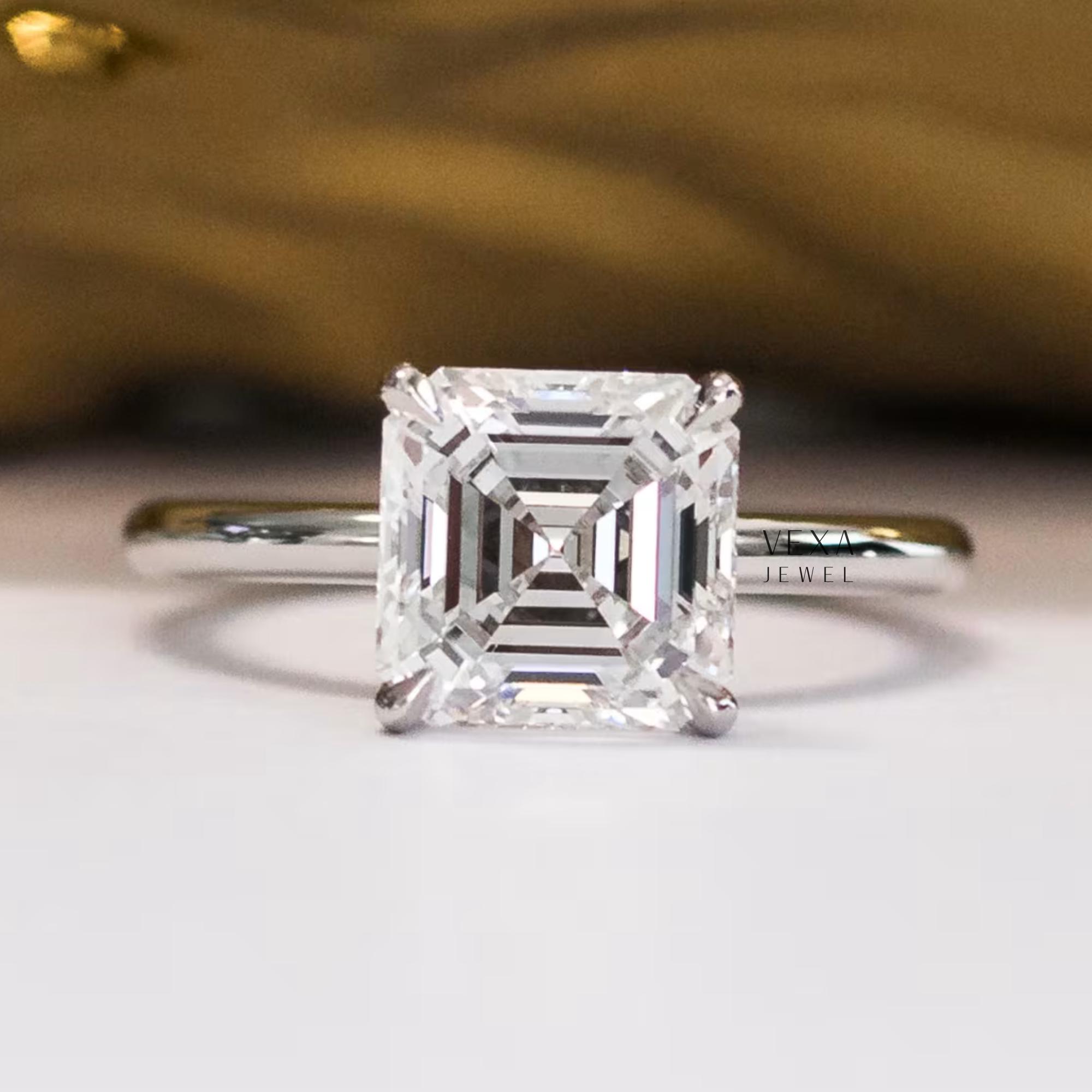 50 Moissanite Simulanti CZ Taglio Asscher Vintage 5mm – Qualità AAAAA Brillante