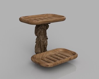 Greek Sculpture Dual Soap Dish STL File – 3D Printable Classical Design