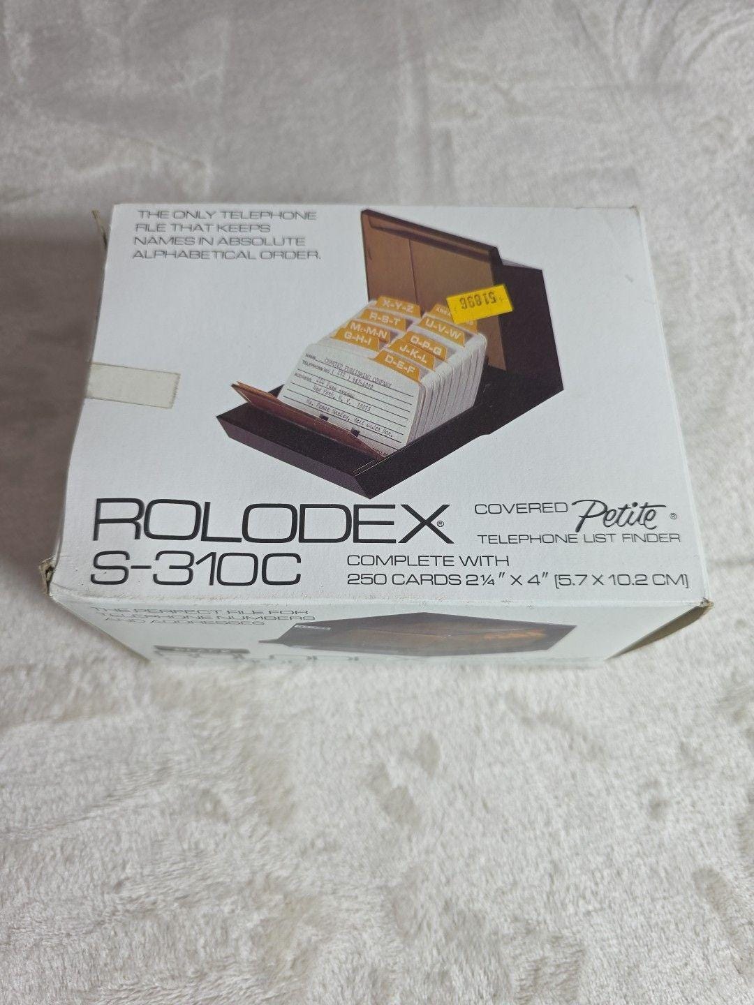 Phone Rolodex Vintage Rolodex S-310C Covered Petite Phone List Finder Black Tab Box ...