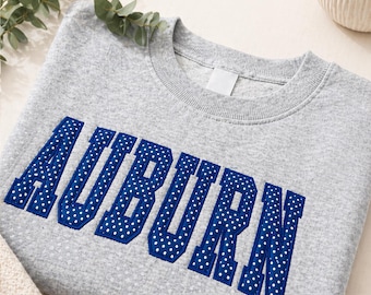 Sudadera universitaria personalizada con letras, cuello redondo con letras aplicadas, sudadera con bordado patchwork de iniciales universitarias personalizadas, estilo universitario preppy.