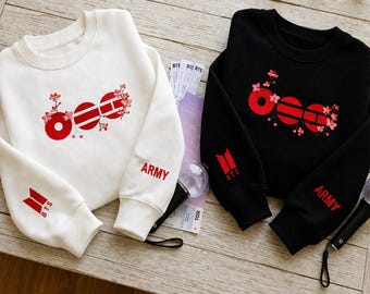 Embroidered BTS World Tour Arirang Sweatshirt,  BTS Concert Sweatshirt, Kpop Army, Gift for Kpop, Unisex Kpop Sweatshirt