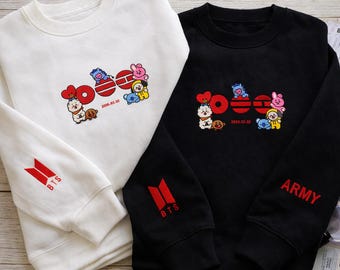 Embroidered BTS World Tour Arirang Sweatshirt,  BTS Concert Sweatshirt, Kpop Army, Gift for Kpop, Unisex Kpop Sweatshirt