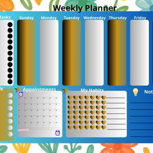 Planificador semanal colorido: diseño de productividad organizado