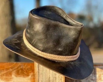Arthur Morgan Cowboy Hat – Handmade Real Cowhide Leather Western Cowboy Hat