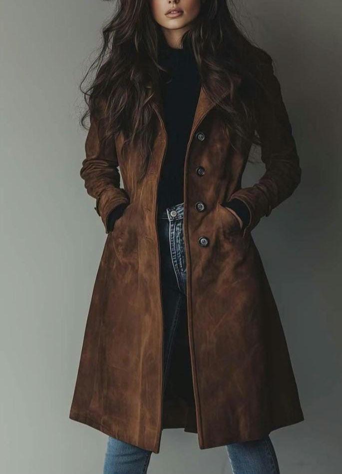 Manteau En Daim Lavable Centigrade - Taille XL - Longueur 3/4 - Occasion Bon état