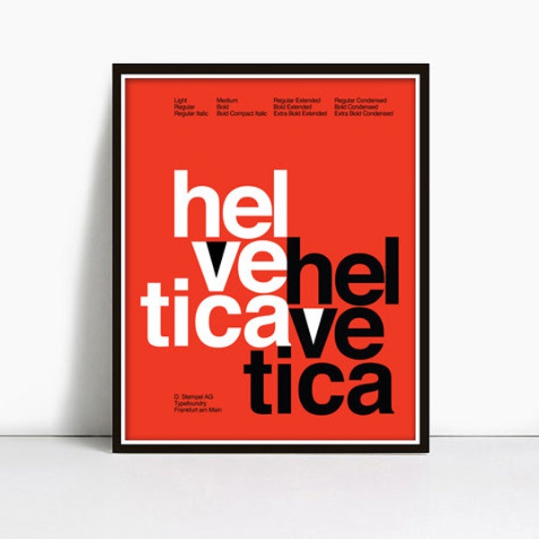 20x30 Inch Gicleè Suisse Swiss Helvetica Type Specimen Poster