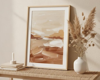Terracotta and Beige Abstract Painting – Minimalist Desert Landscape Wall Art, Digital Print 2:3, Printable Art
