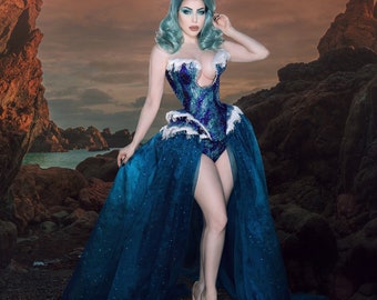 Blue Crystal corset outfit.