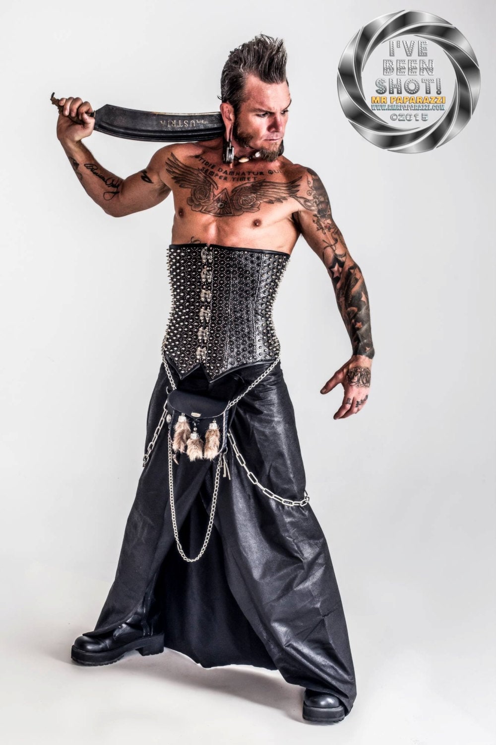 Silver Spike Male Corset Etsy UK