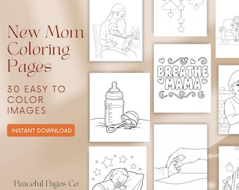 New Mom Coloring Book: 60 Calming Pages (PDF Pattern)
