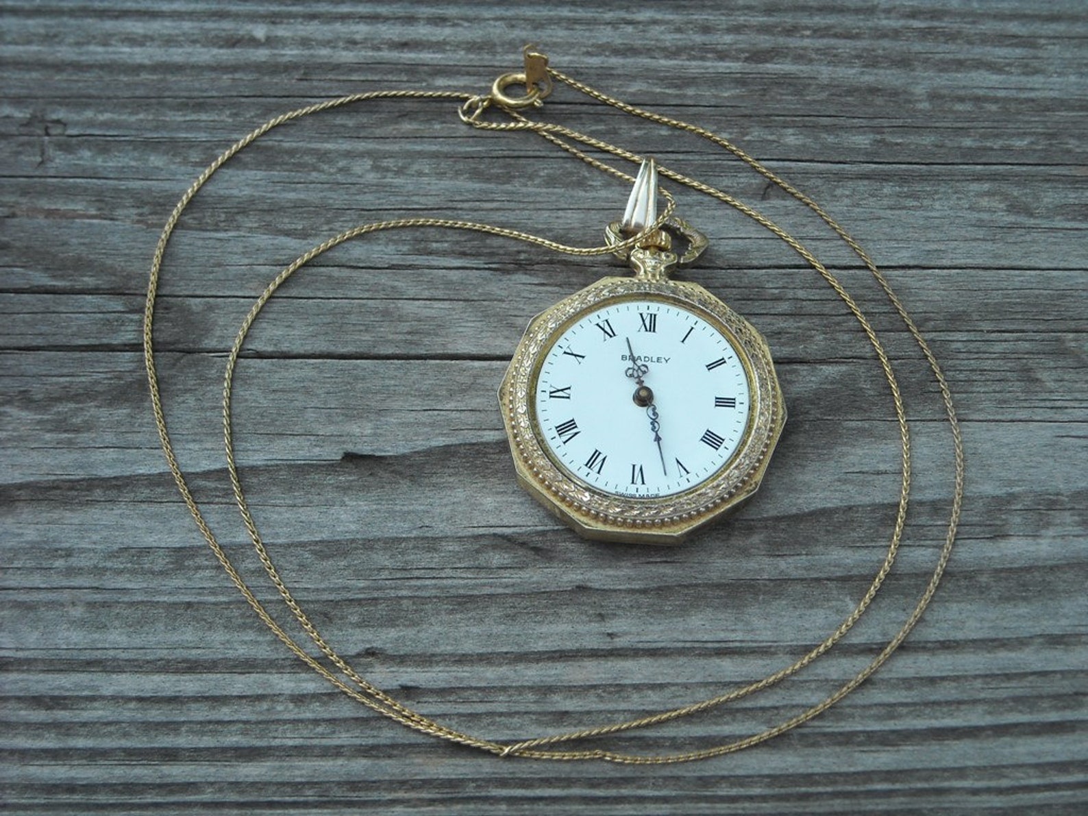 Vintage Bradley Pocket Watch Necklace Etsy