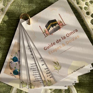 Guide Omra imprimable | PDF recto verso | Cartes étapes & invocations Omra | Cartes de rappel doua Omra | Arabe Français Phonétique