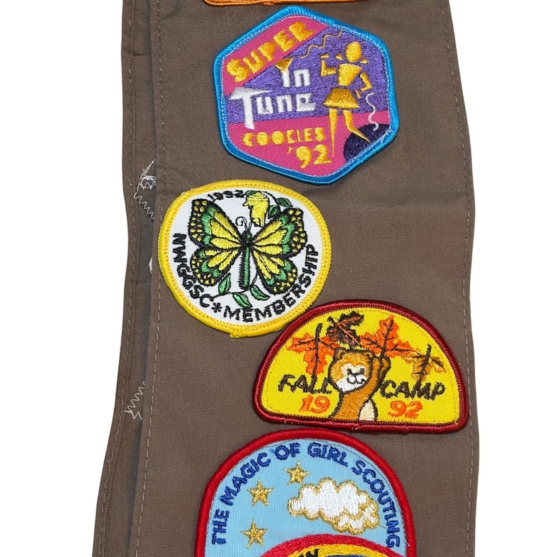Vintage Girl Scout Brownie Sash Panel Northwest Georgia Troop 84 w/Patches 90s image 9
