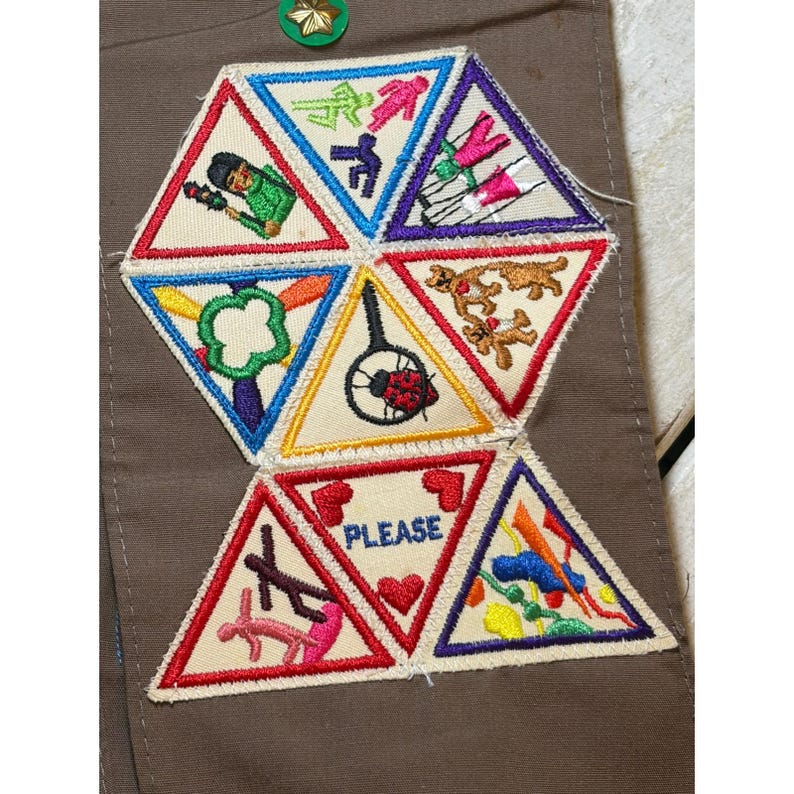 Vintage Girl Scout Brownie Sash Panel Northwest Georgia Troop 84 w/Patches 90s image 6