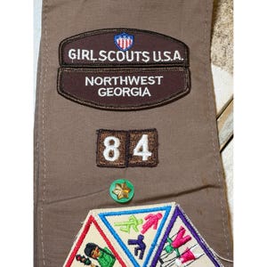 Vintage Girl Scout Brownie Sash Panel Northwest Georgia Troop 84 w/Patches 90s image 3