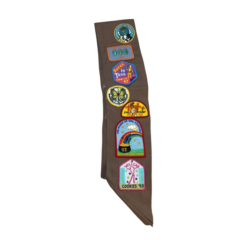 Vintage Girl Scout Brownie Sash Panel Northwest Georgia Troop 84 w/Patches 90s image 5