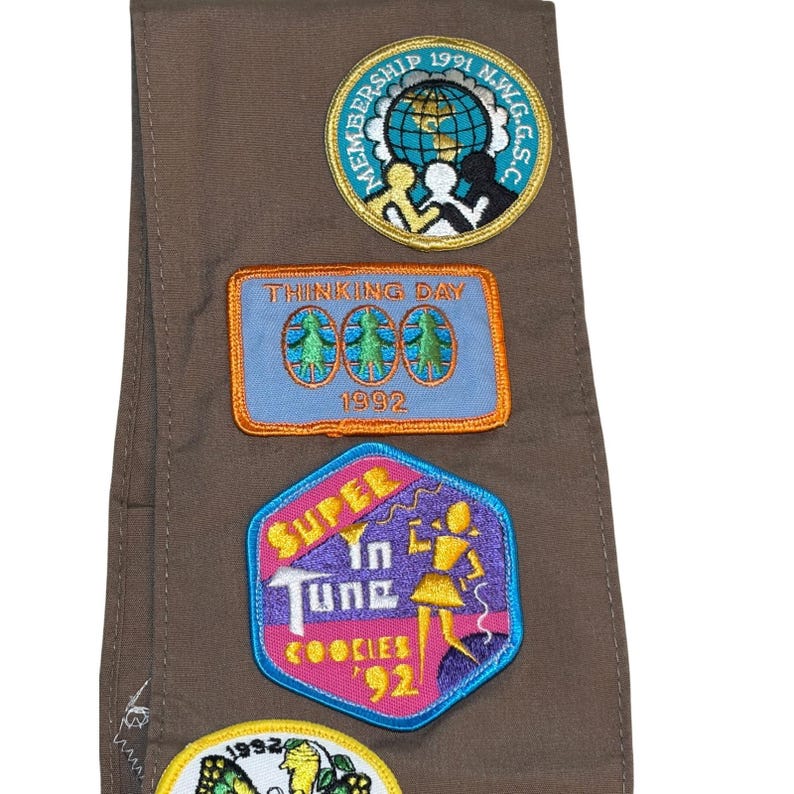 Vintage Girl Scout Brownie Sash Panel Northwest Georgia Troop 84 w/Patches 90s image 4