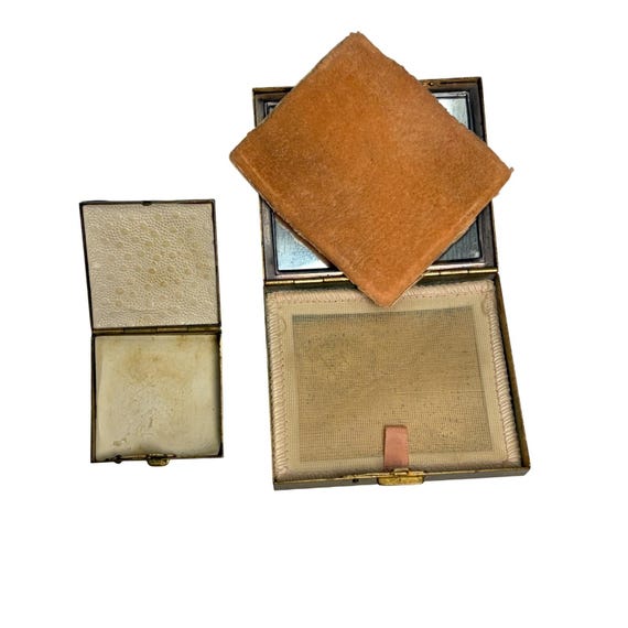 Antique Edwardian Embroidered Vanity Powder Compacts … - Gem