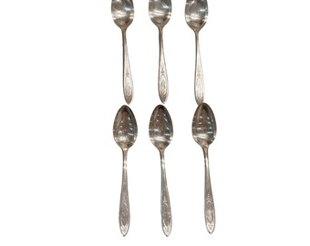 Community Plate (Onieda) ADAM Bouillon Spoons Set of 6 1917 Pattern Monogrammed