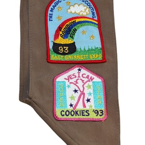 Vintage Girl Scout Brownie Sash Panel Northwest Georgia Troop 84 w/Patches 90s image 8