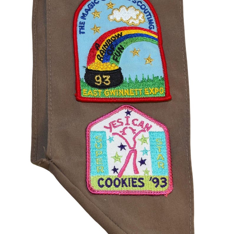 Vintage Girl Scout Brownie Sash Panel Northwest Georgia Troop 84 w/Patches 90s image 8