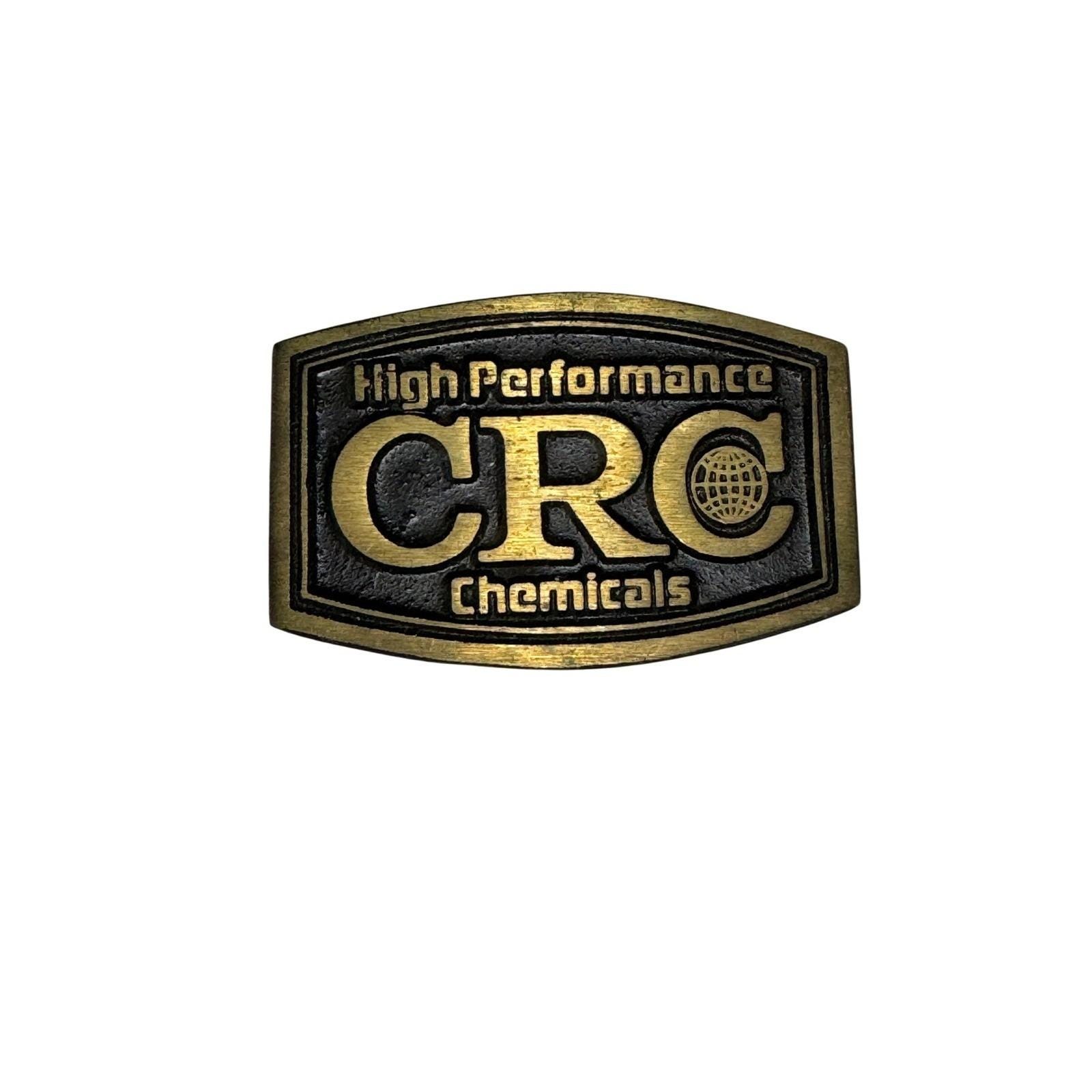 Vintage Derby CoalCompany Logo Bronze Belt Buckle by Dyna  Vintage DYNA BUCKLE CRC Chemicals Belt Buckle Solid Bronze Made in USA Utah main image 2