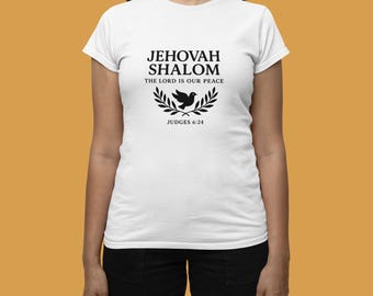 Jehovah Shalom T-Shirt: Faith-Inspired Dove Design